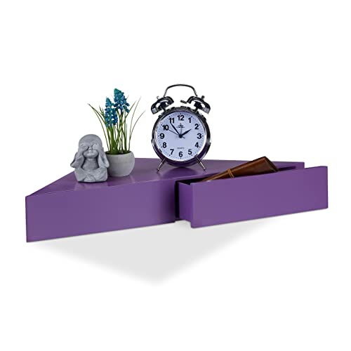 relaxdays-eck-wandregal-dreieck-mit-2-schubladen-8-x-60-x-30-cm-violett image 8