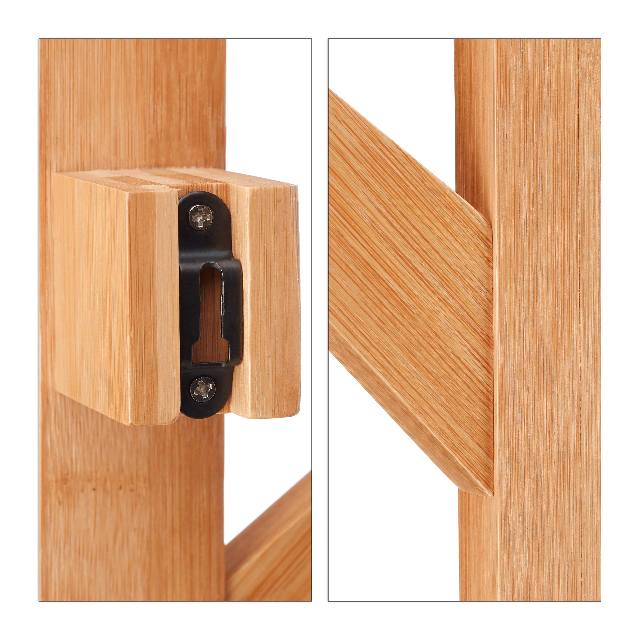 relaxdays-wandgarderobe-aus-bambus-mit-6-haken-natur image 6