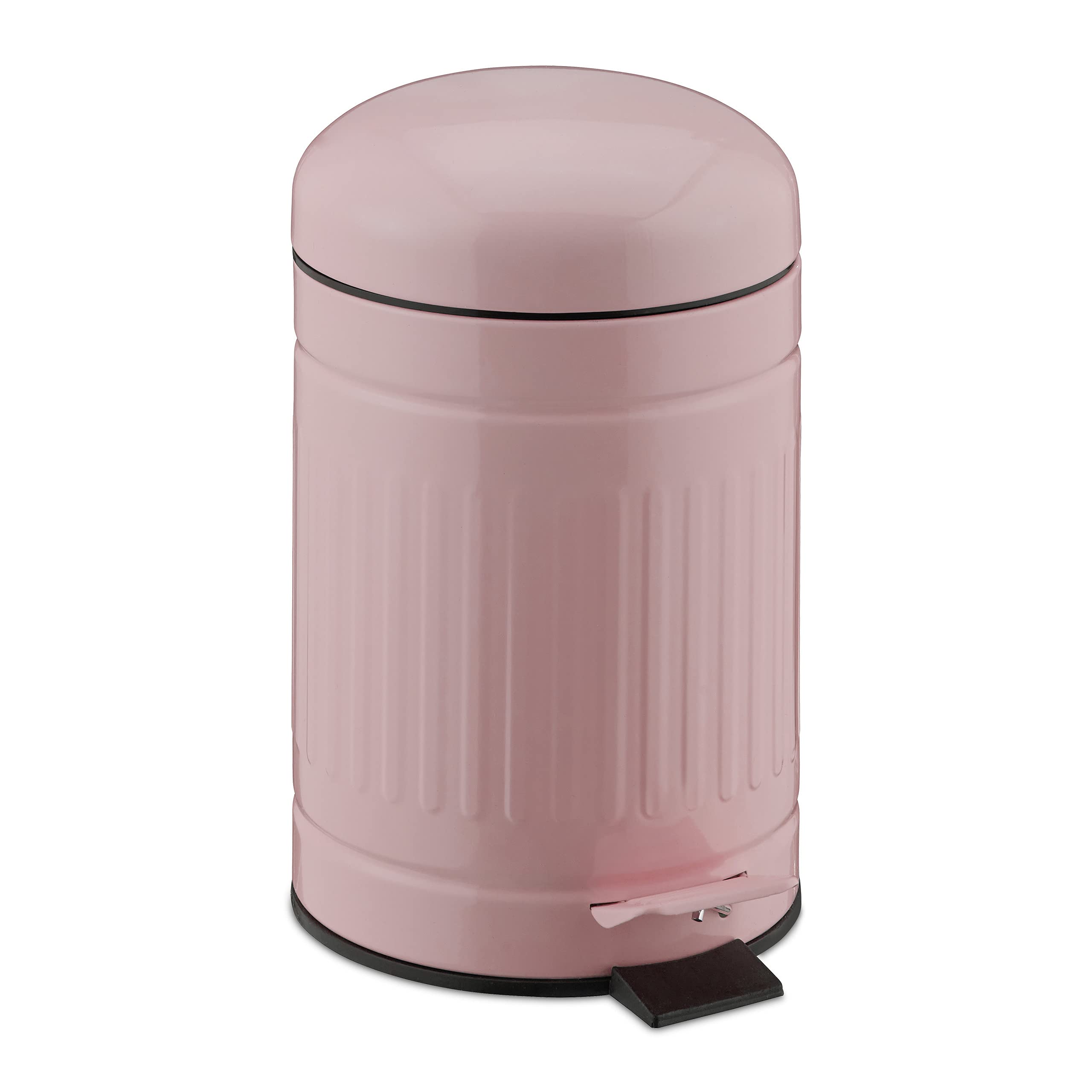relaxdays-treteimer-3-liter-metall-mit-absenkautomatik-ros image 1