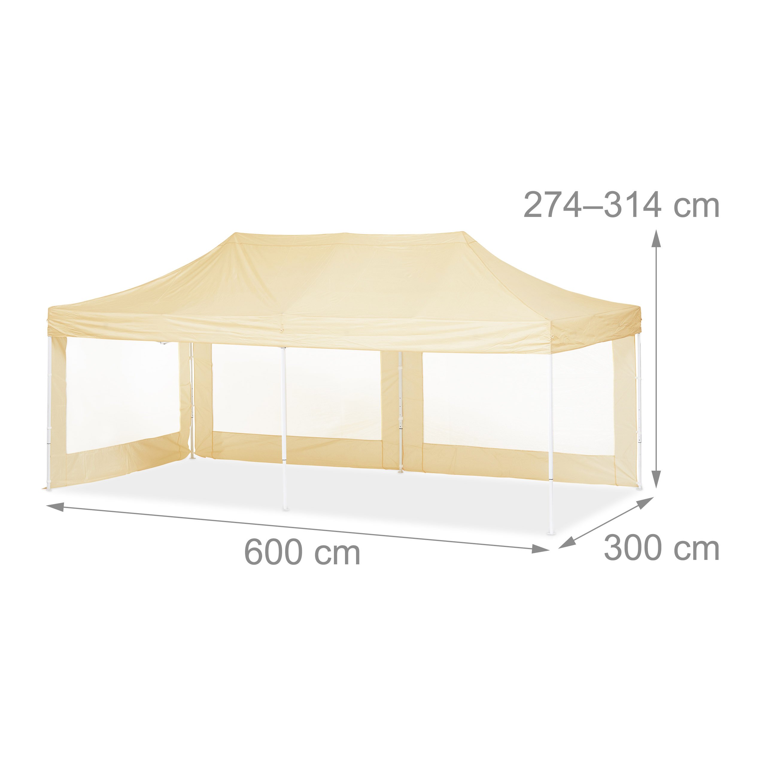 relaxdays-faltpavillon-3x6m-partyzelt-mit-2-seitenw-nden-champagner image 2