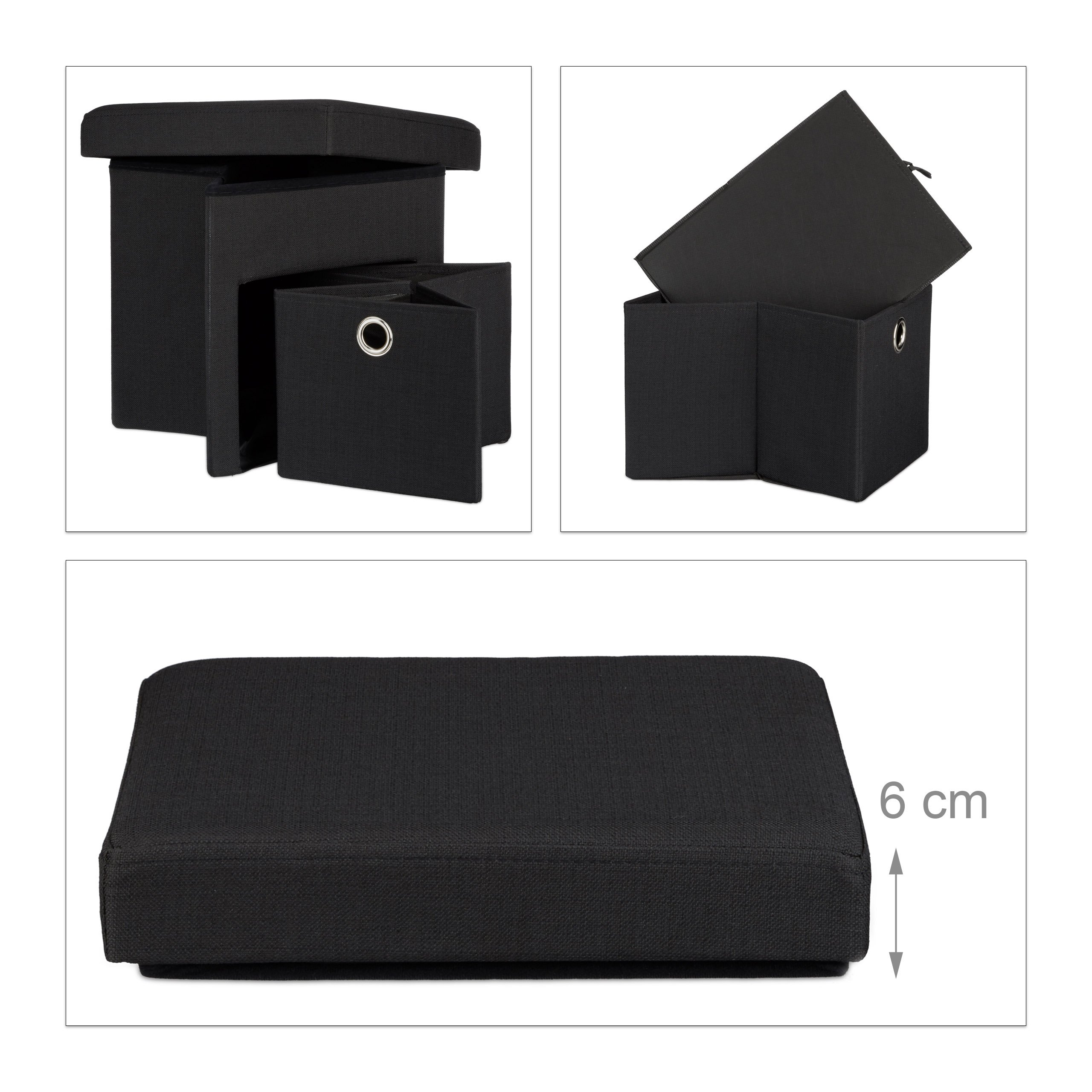 relaxdays-10020369-46-faltbarer-sitzhocker-aus-stoff-38x38x38-cm-schwarz image 2