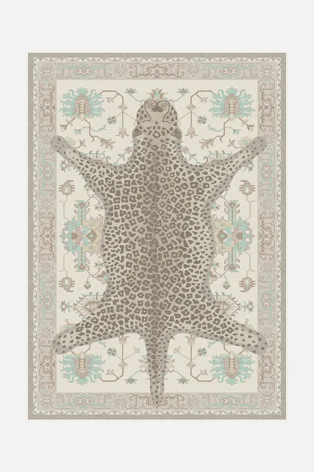 teppana-leopard-beige-teppich-waschbarer-indoor-teppich image 1