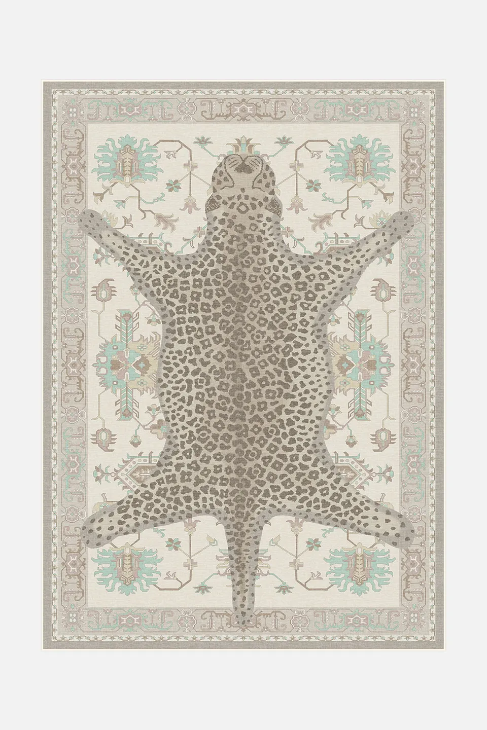 teppana-leopard-beige-teppich-waschbarer-indoor-teppich image 1