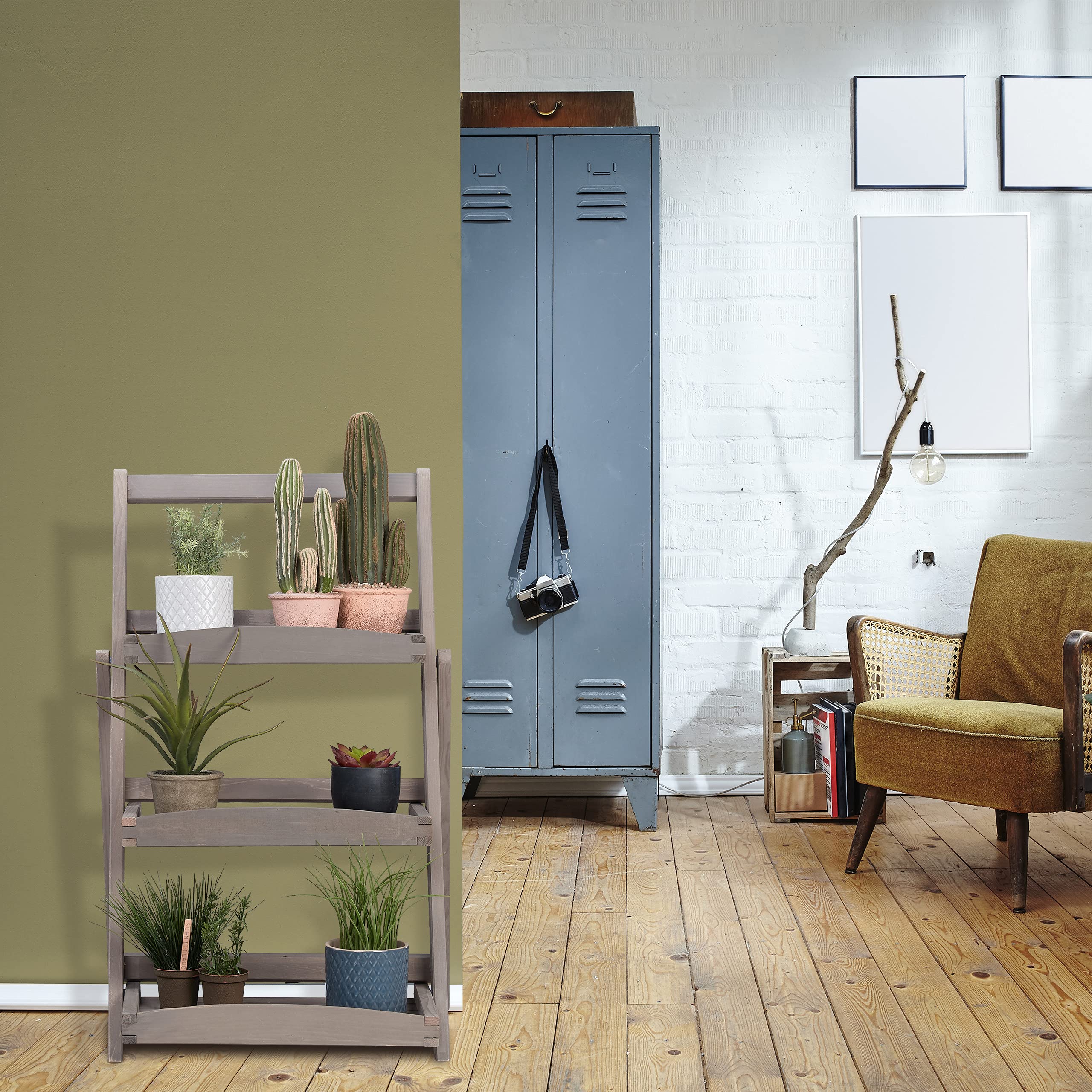 relaxdays-blumentreppe-3-etagen-holz-klappbar-grau-80x50x64-cm image 5