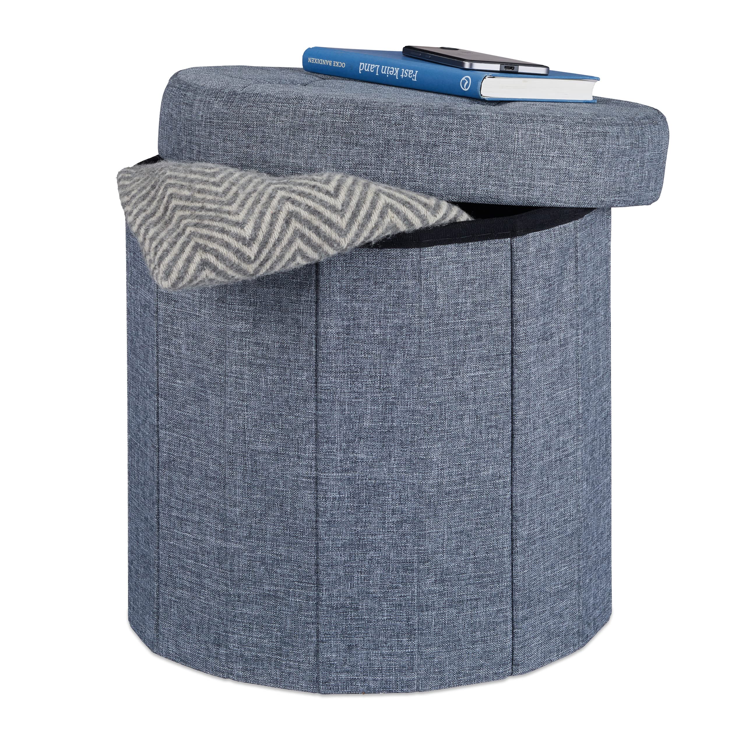 relaxdays-sitzhocker-mit-stauraum-gr-e-m-38-x-38-x-38-cm-dunkelgrau-faltbar-bis- image 1