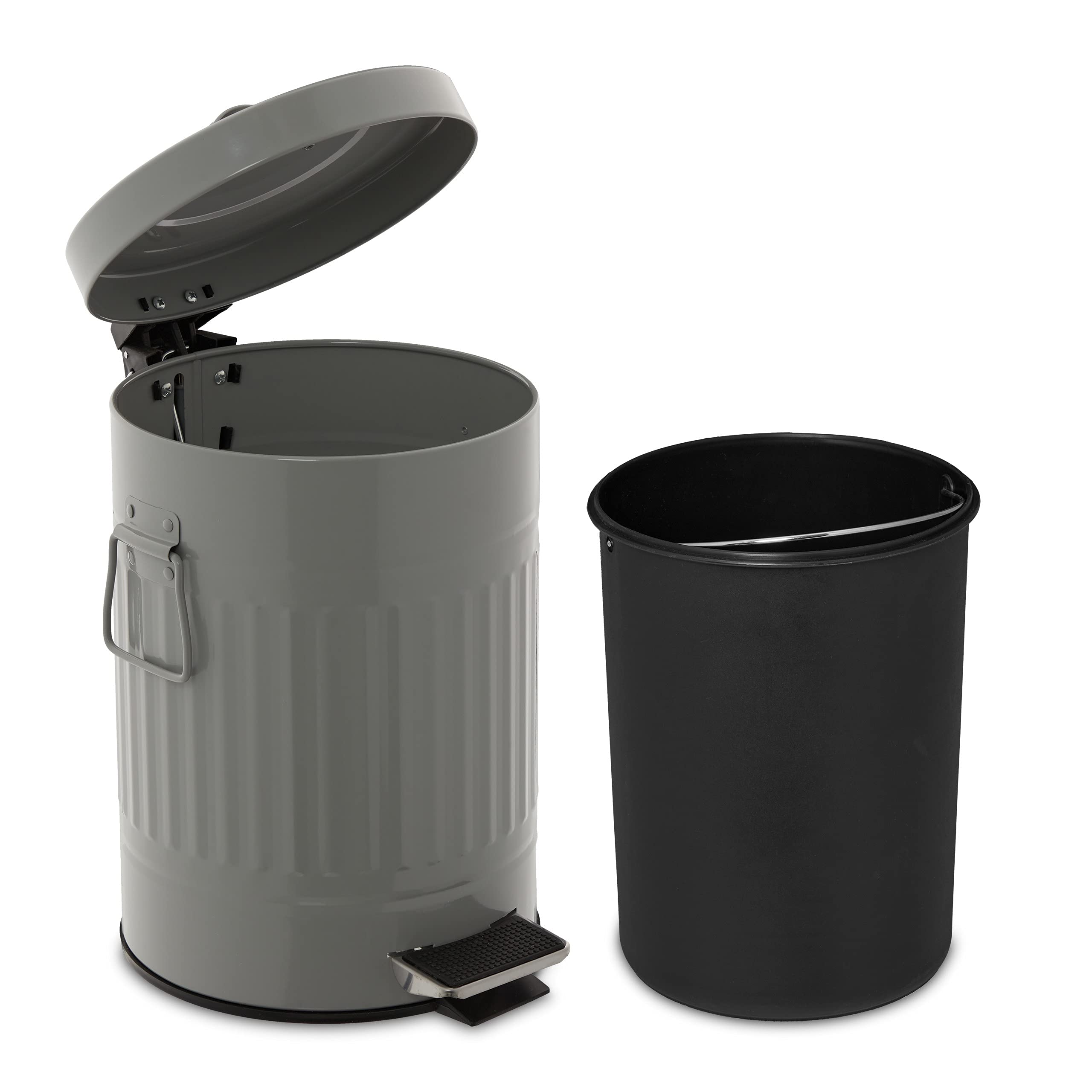 relaxdays-kosmetikeimer-7-liter-mit-absenkautomatik-treteimer-hellgrau image 6