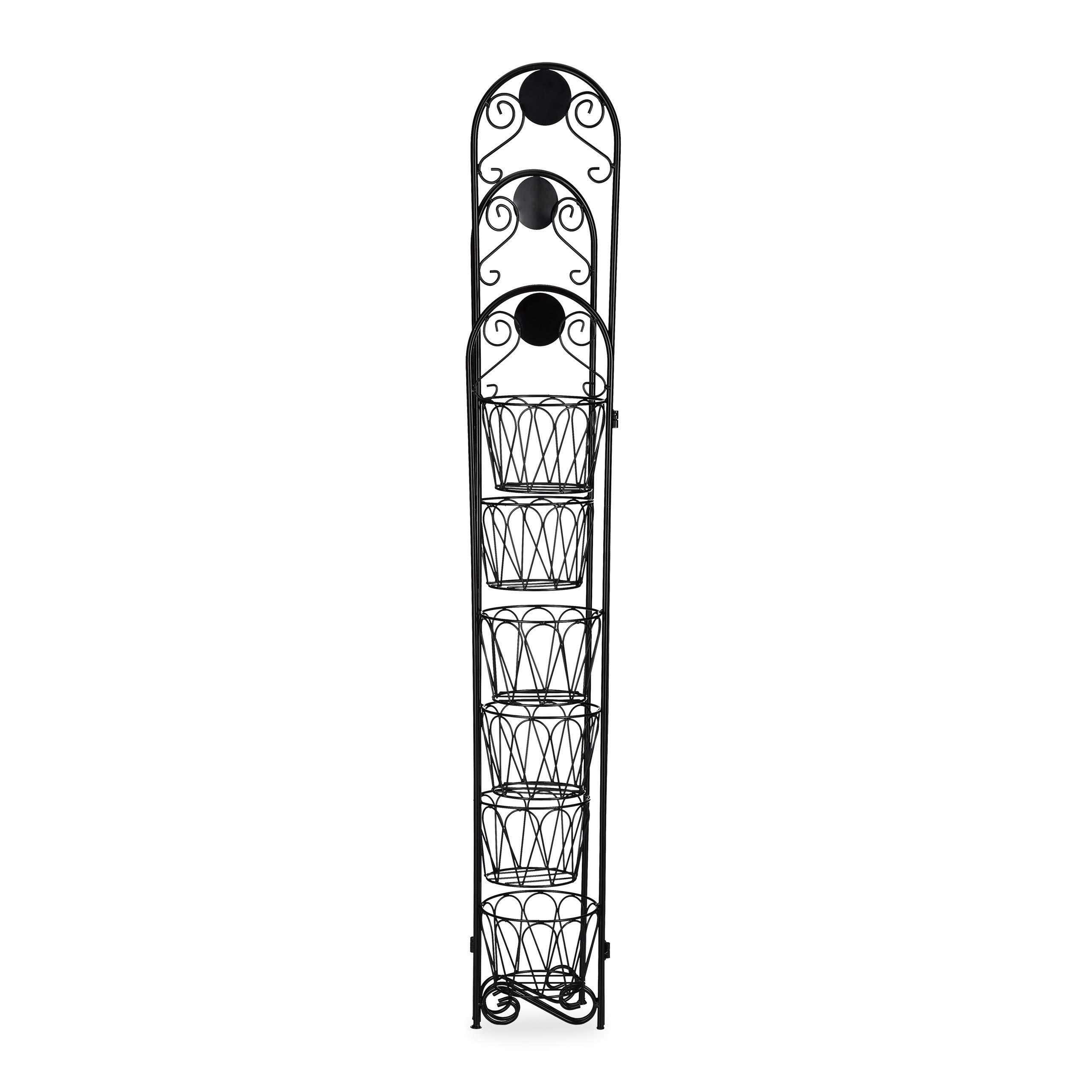 relaxdays-blumenst-nder-metall-paravent-f-r-blument-pfe-6-ablagen-blumentreppe-i image 6