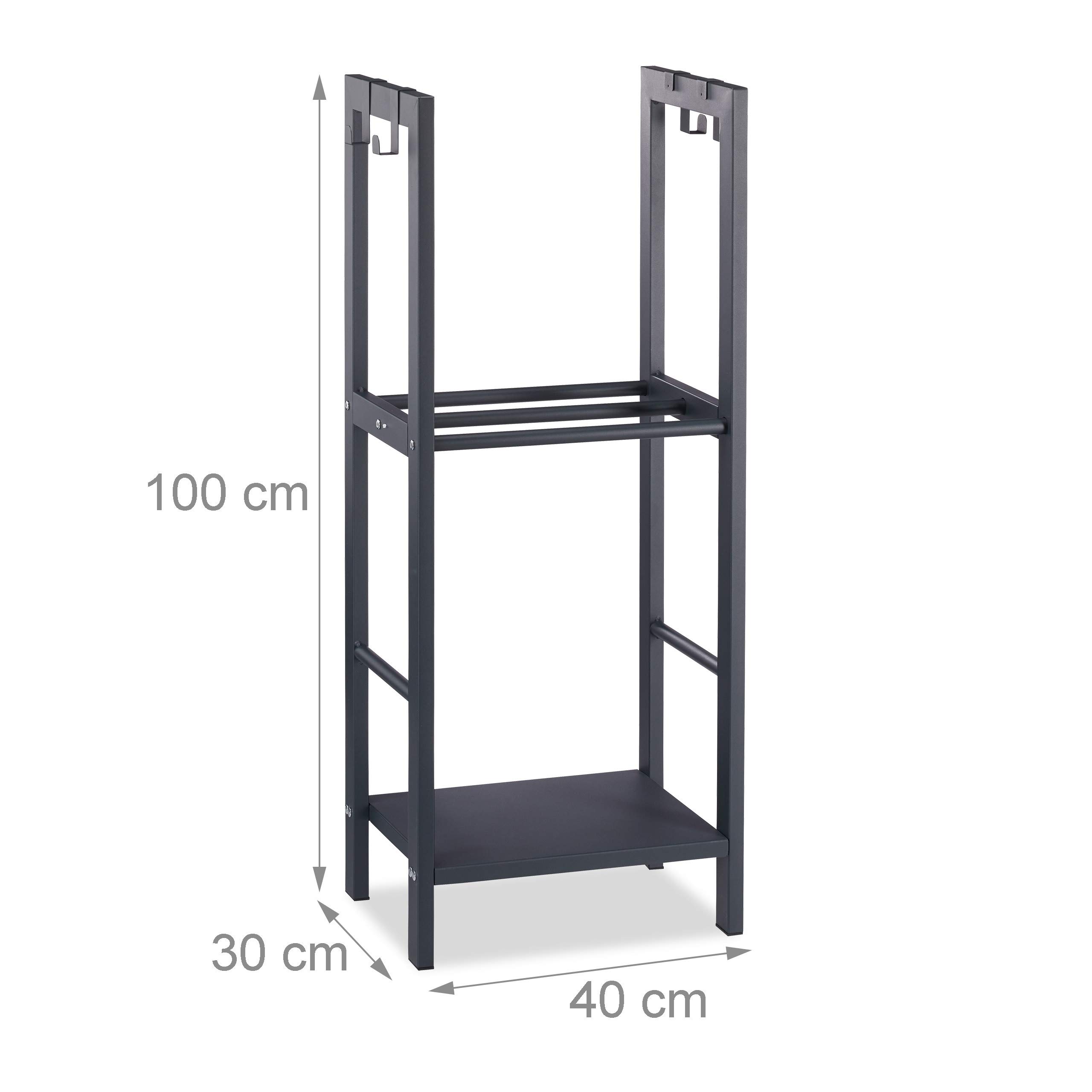 relaxdays-kaminholzregal-stahl-anthrazit-100x40x30-cm-mit-2-ablagen image 4