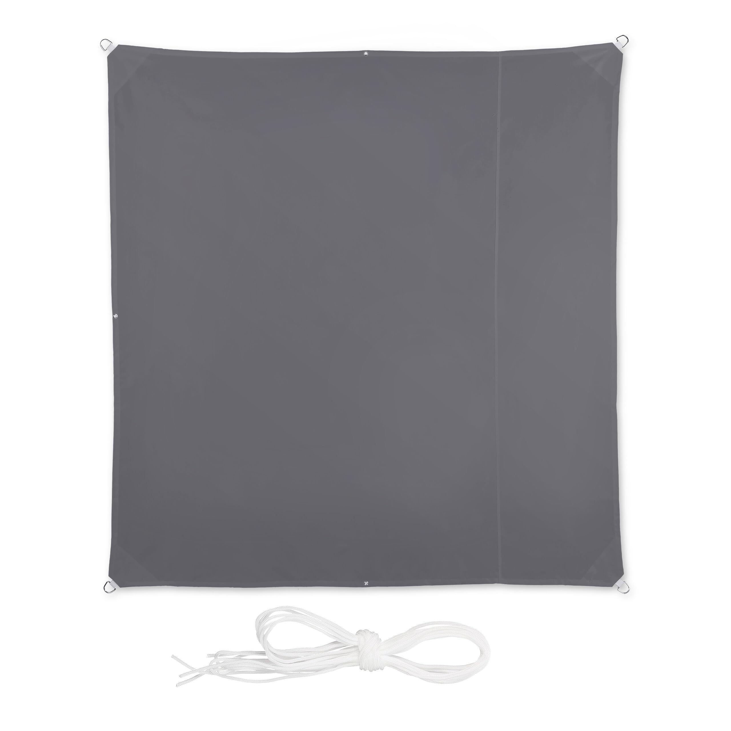 relaxdays-sonnensegel-quadratisch-2-x-2-m-wasserabweisend-grau image 1