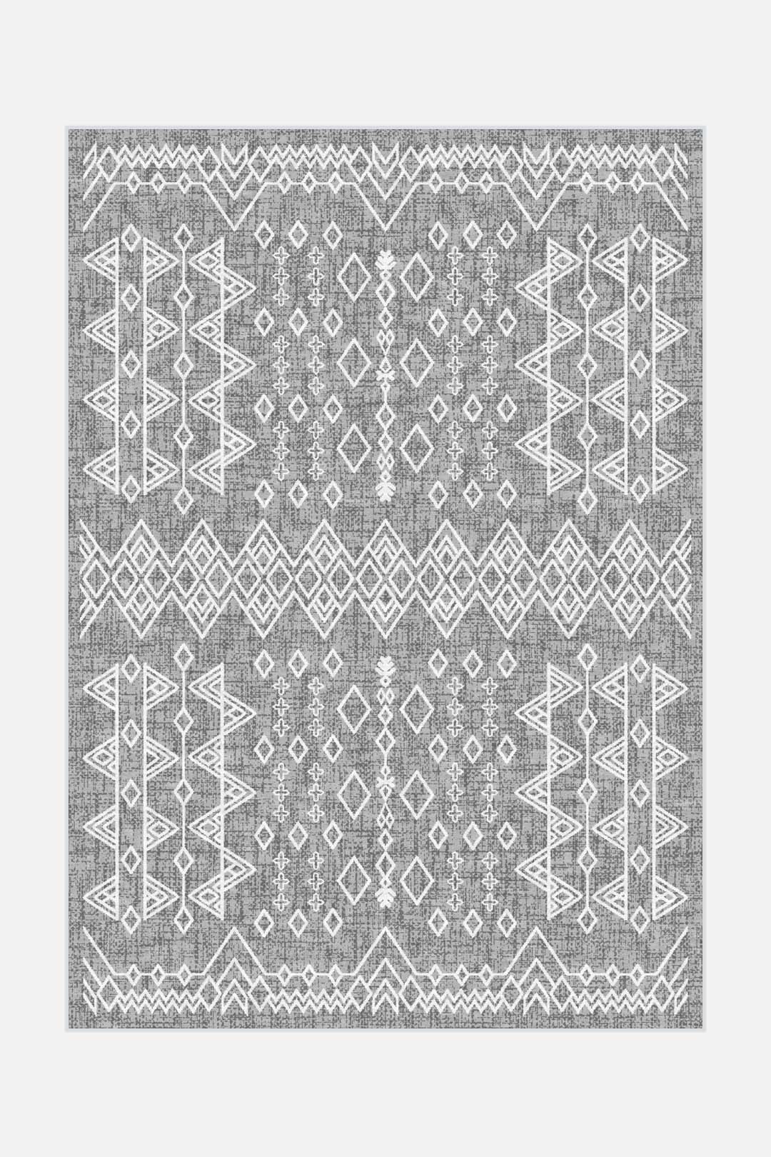 teppana-aylin-eiskristall-teppich-waschbarer-indoor-teppich-grau-geometrisch image 1