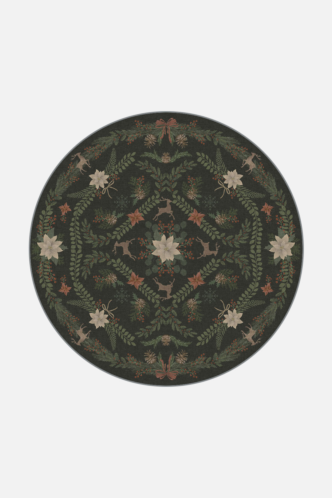 teppana-weihnachtsstern-dunkelgr-n-teppich-waschbarer-design-teppich image 8