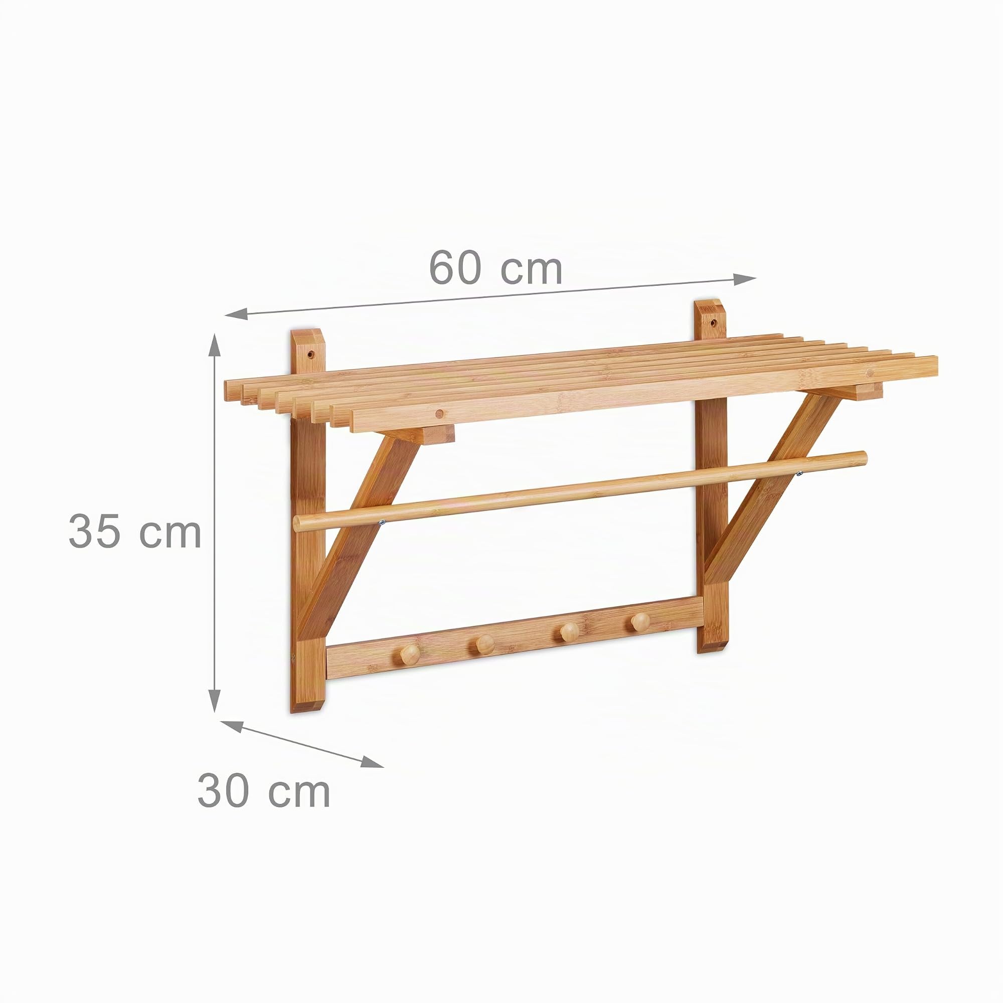 relaxdays-wandgarderobe-bambus-mit-hutablage-natur-35-x-60-x-30-cm image 3