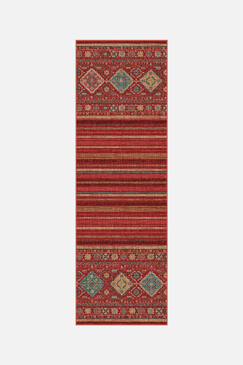 teppana-samira-granat-teppich-waschbarer-boho-teppich-mehrfarbig image 5