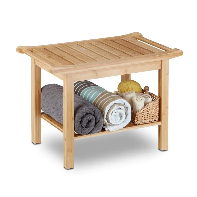 relaxdays-badezimmer-bank-bambus-sitzbank-45x66x40-cm-natur image 1