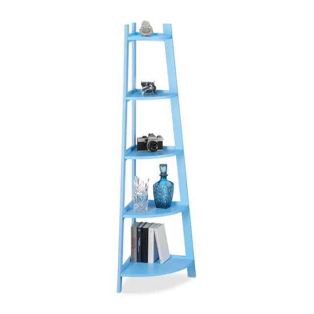 relaxdays-eckregal-rund-5-f-cher-144-x-53-x-37-cm-blau image 1