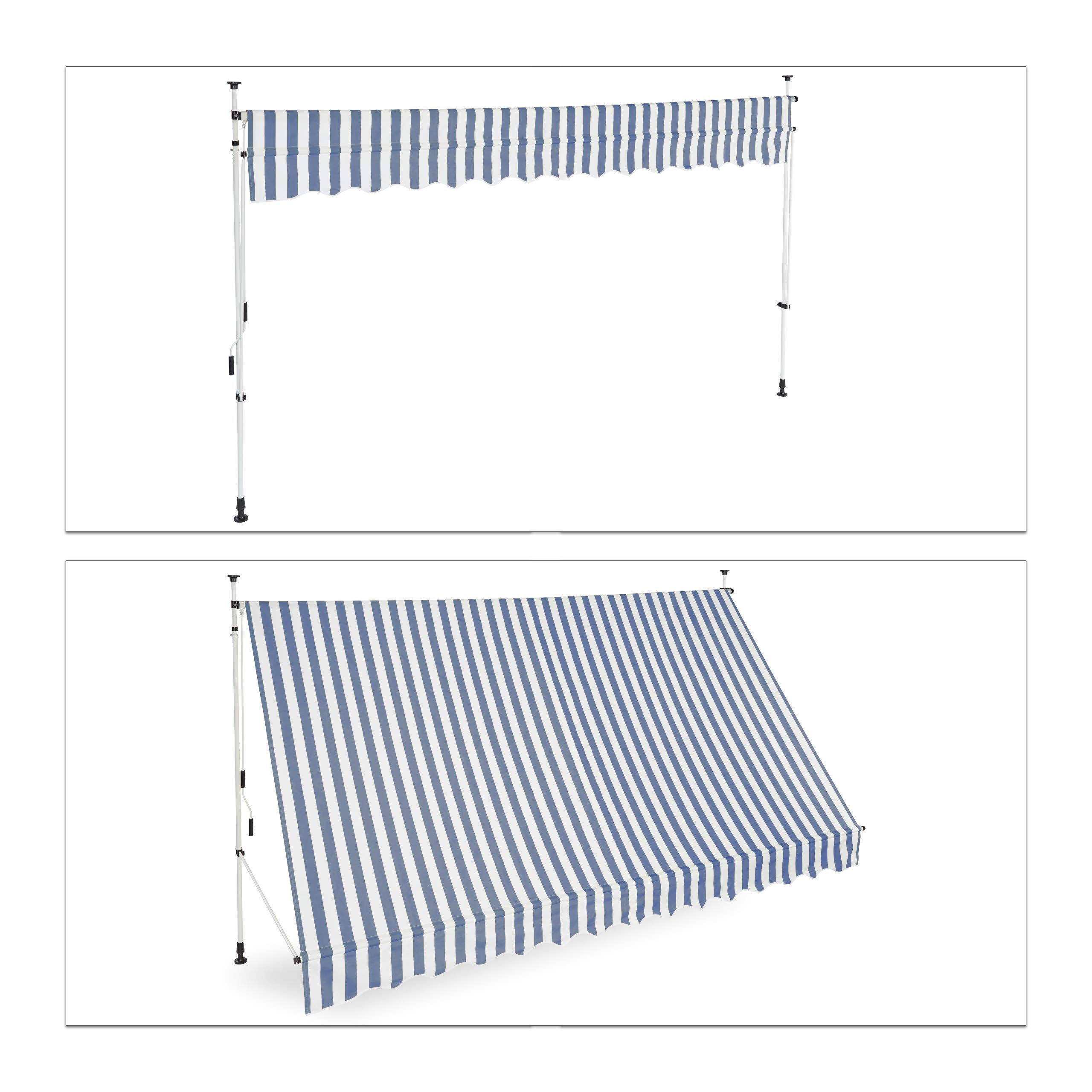 relaxdays-klemmmarkise-350-cm-breit-balkon-sonnenschutz-blau-gestreift-ohne-bohr image 5