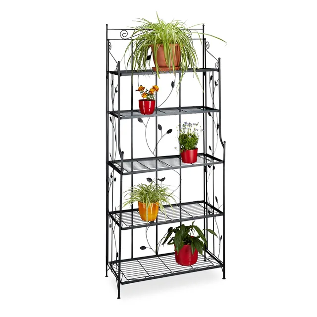 relaxdays-pflanzenregal-metall-goth-5-stufig-173-x-73-x-34-cm-schwarz image 1