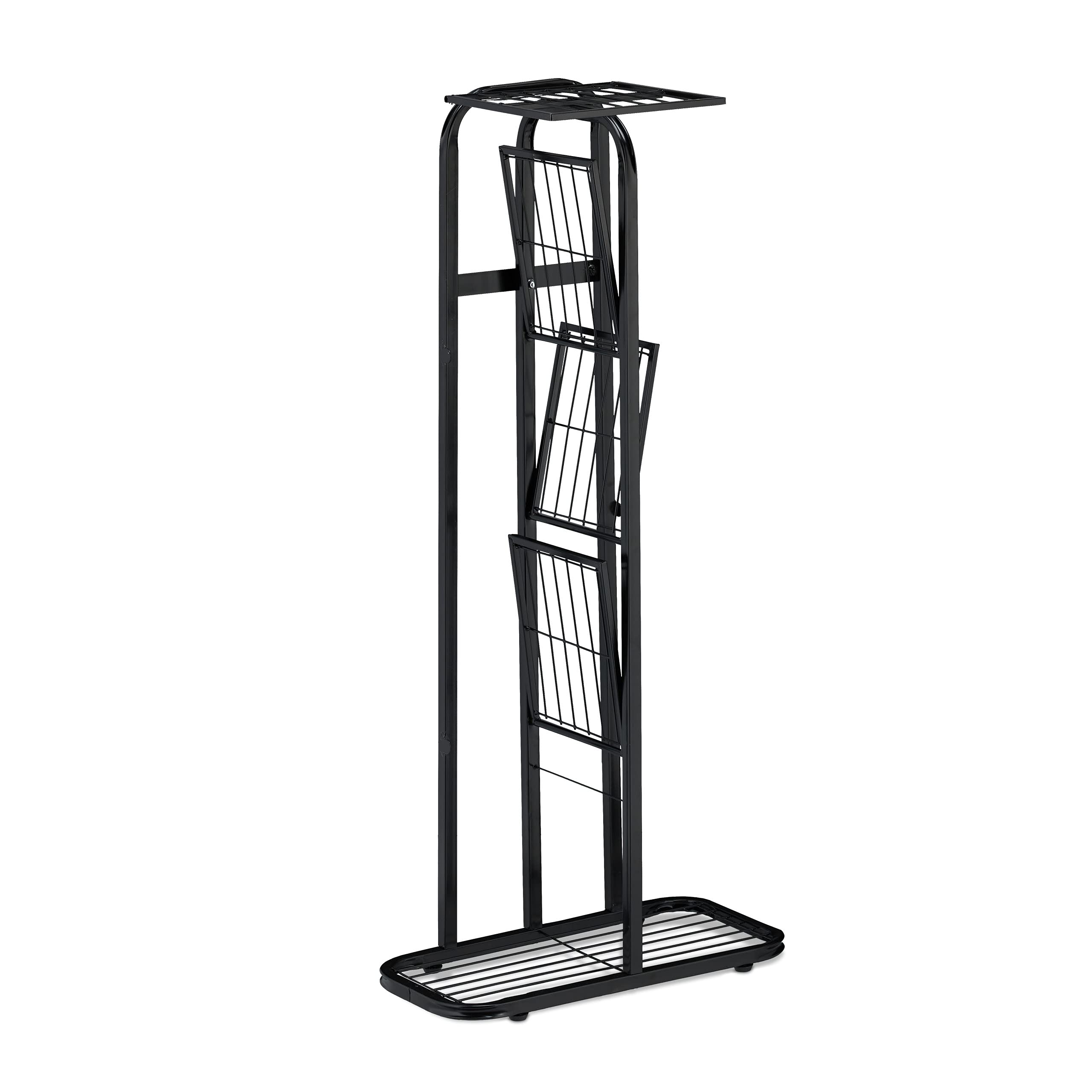 relaxdays-blumentreppe-metall-schwarz-5-ablagen-pflanzregal-97-cm image 6
