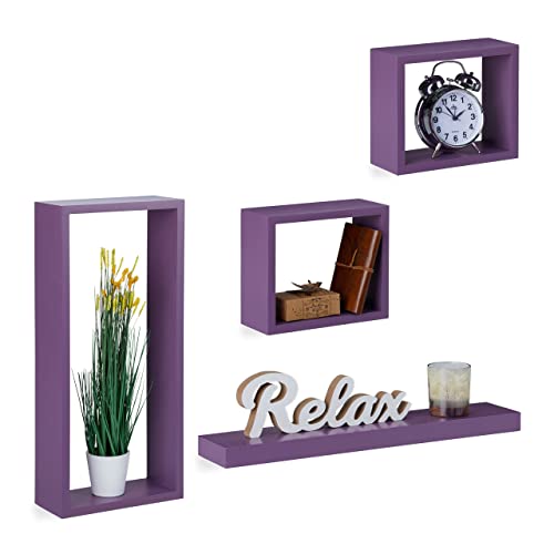 relaxdays-wandregal-4er-set-cube-regalw-rfel-und-wandbrett-mdf-violett-bis-8-kg image 5