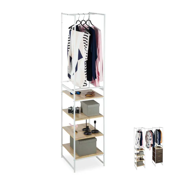 relaxdays-regalsystem-kleiderschrank-3-f-cher-mit-kleiderstange-wei-198x43x46-5- image 1