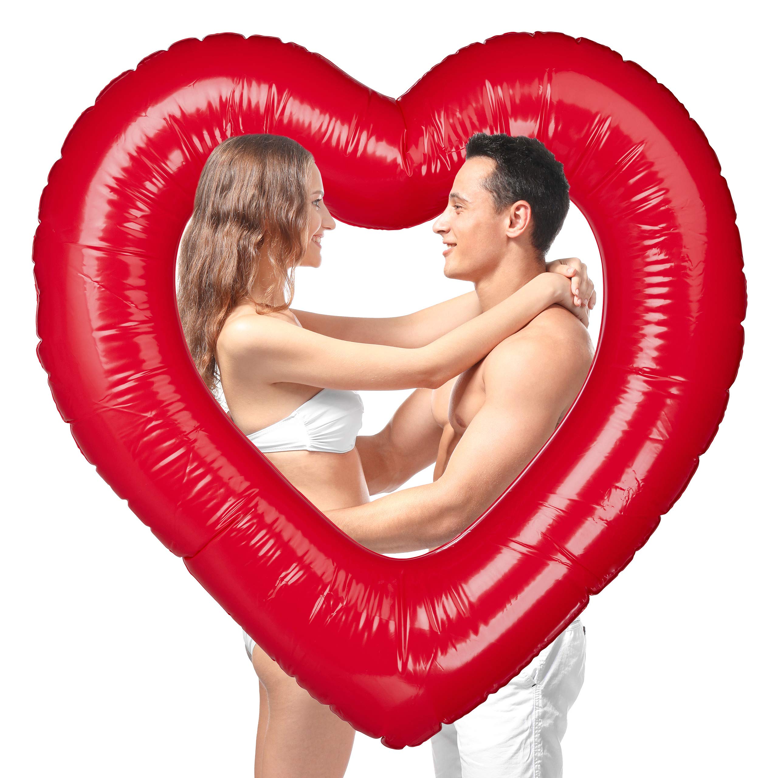 relaxdays-herz-schwimmring-aufblasbar-rot-100-x-100-cm-badering-in-herzform image 1