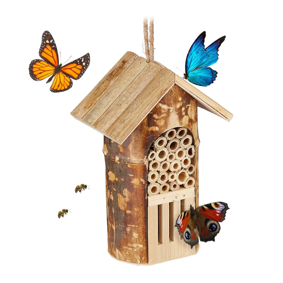 relaxdays-insektenhotel-holz-natur-20x13-5x10-cm-wildbienen image 1