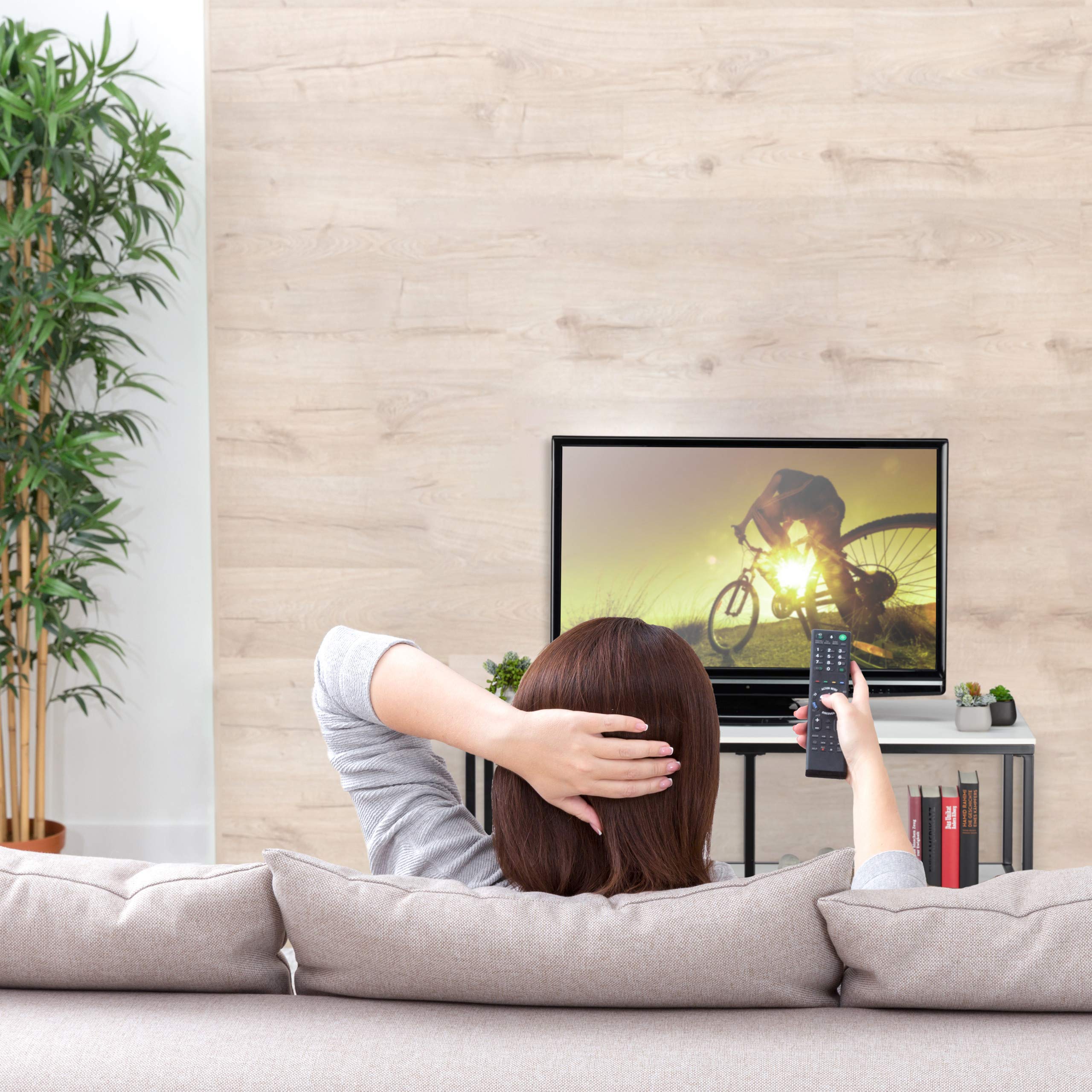relaxdays-tv-lowboard-110-5cm-mit-2-ablagen-wei-schwarz image 3