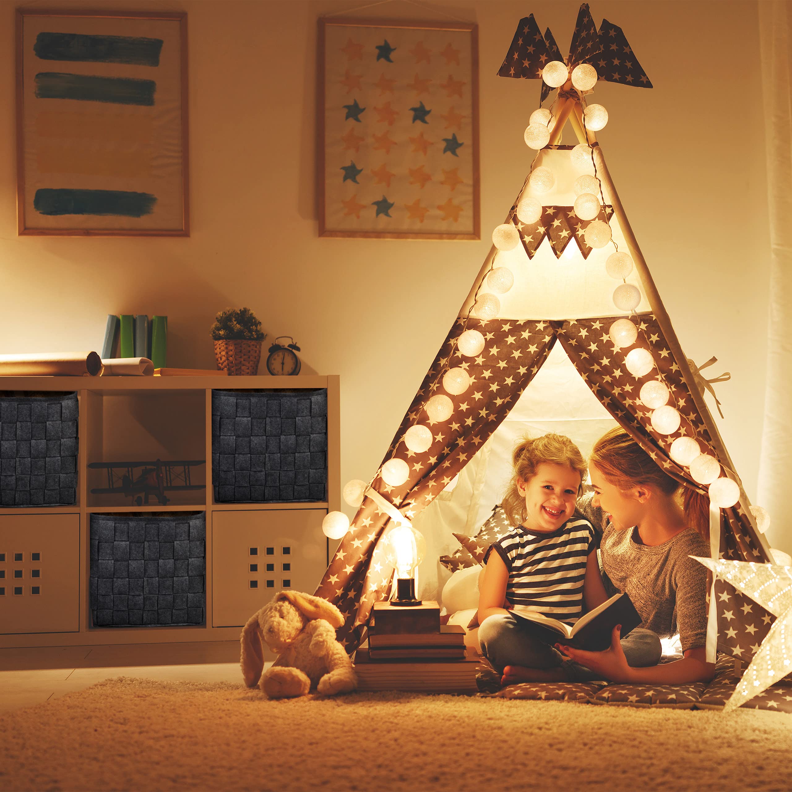 relaxdays-filzkorb-geflochten-aufbewahrungskorb-dunkelgrau-29-x-31-x-31-cm image 3