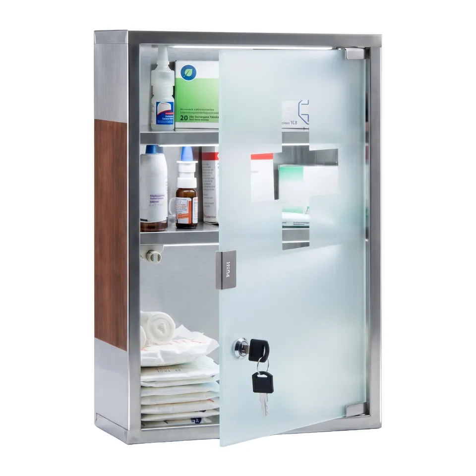 relaxdays-medizinschrank-emergency-xl-edelstahl-abschlie-bar-45-x-30-x-12-cm-3-f image 1
