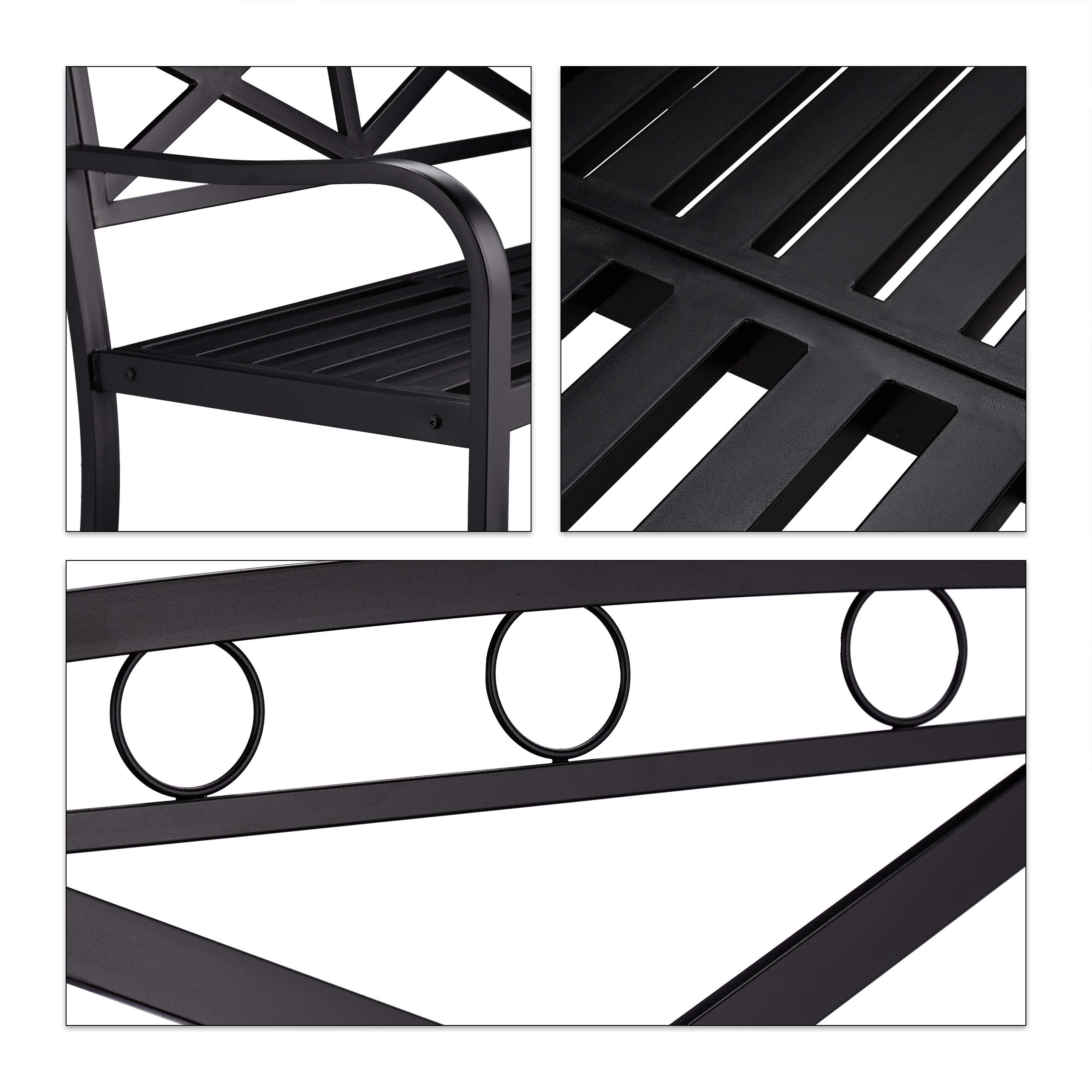 relaxdays-gartenbank-metall-3-sitzer-mit-klappbarem-tisch-150-cm-schwarz image 8