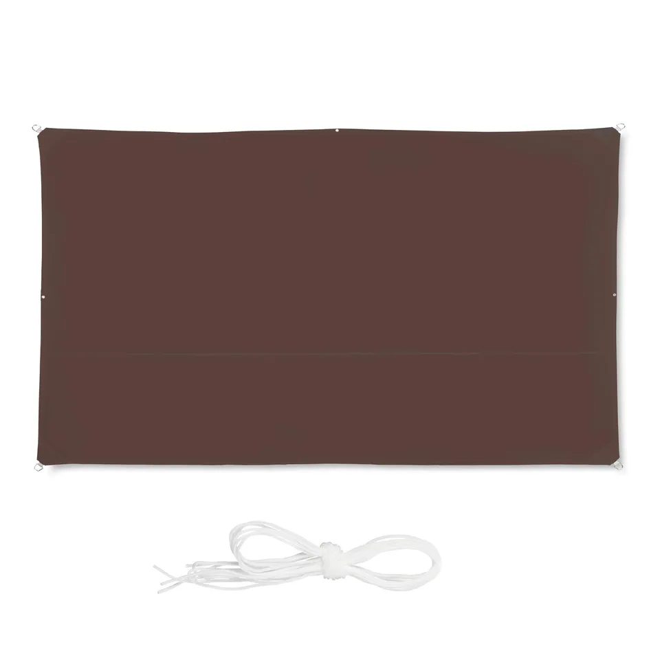 relaxdays-sonnensegel-rechteckig-2x4-m-polyester-braun-wasserabweisend image 1