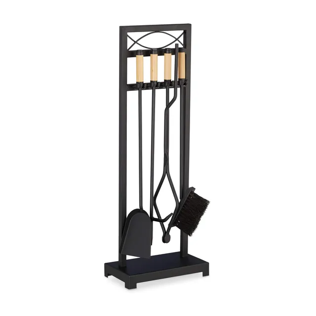 relaxdays-kaminbesteck-5-teilig-vintage-schwarz-77-cm-kamingarnitur-stahl-holz image 1