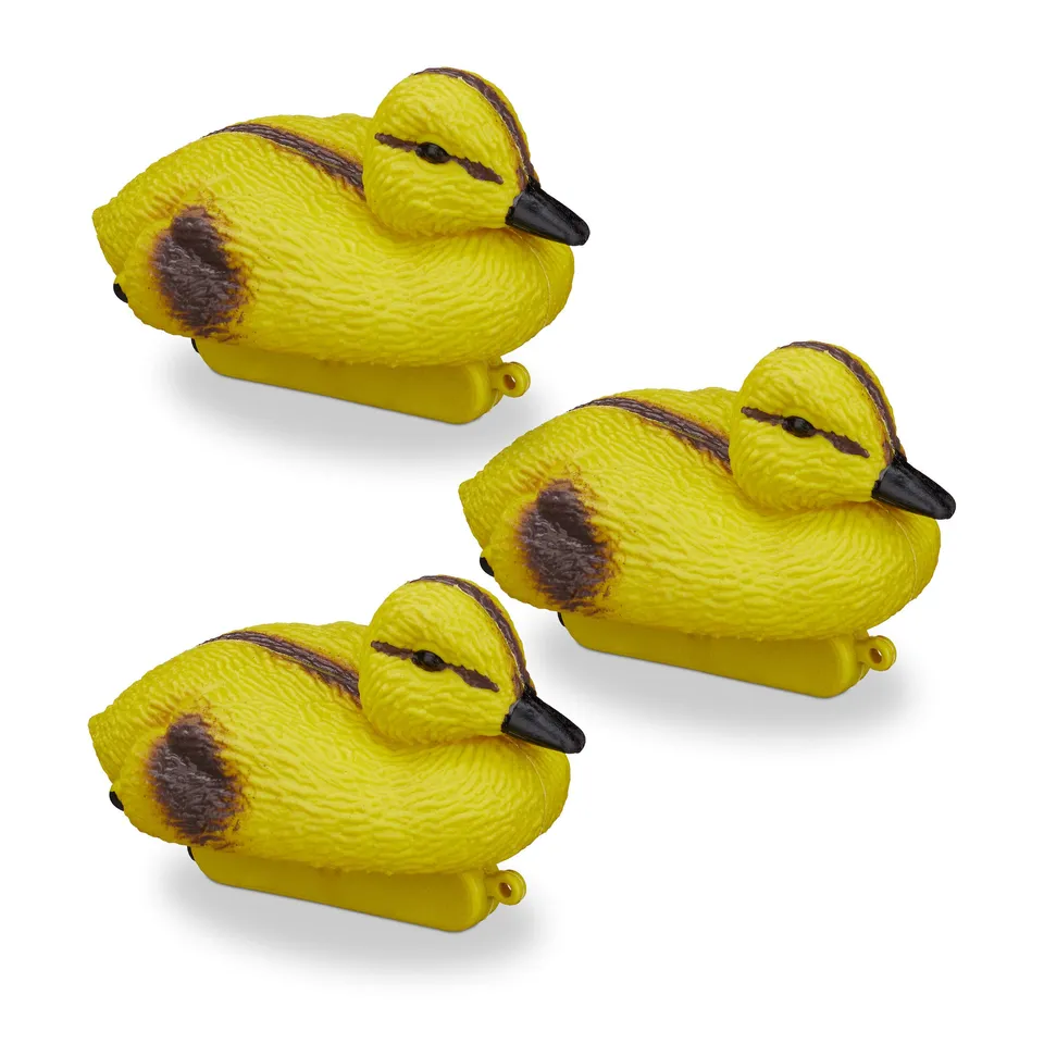 relaxdays-teichenten-entenk-ken-3er-pack-gelb-schwarz-schwimmf-hig image 1