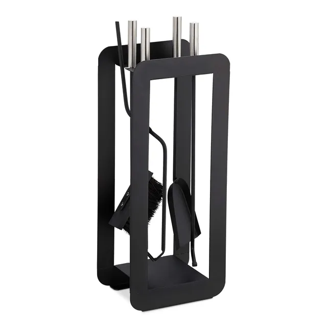relaxdays-kaminbesteck-5-teilig-schwarz-mit-st-nder-b-rste-schaufel-zange image 1