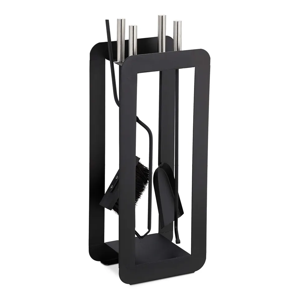 relaxdays-kaminbesteck-5-teilig-schwarz-mit-st-nder-b-rste-schaufel-zange image 1