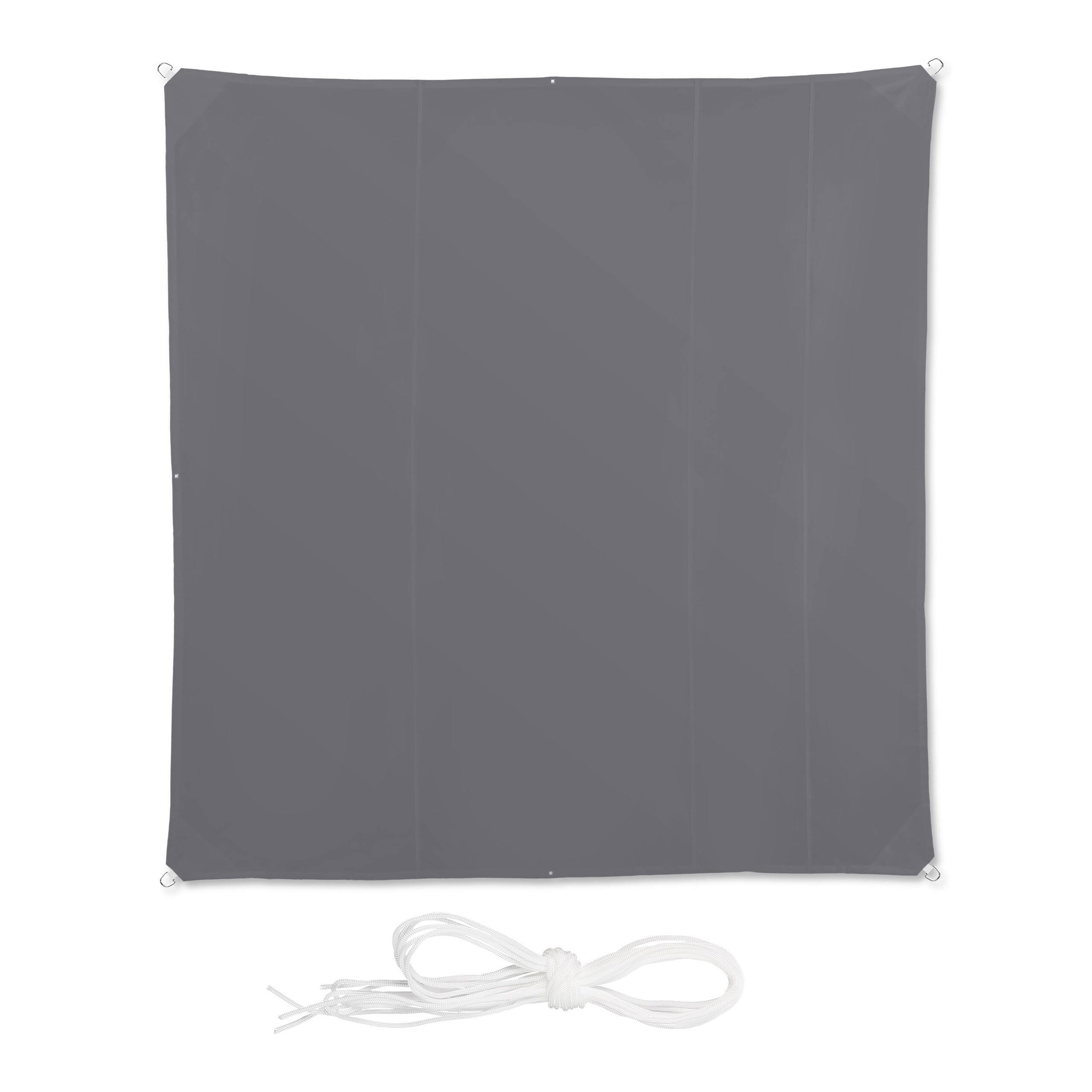 relaxdays-sonnensegel-quadratisch-5x5-m-polyester-grau image 1