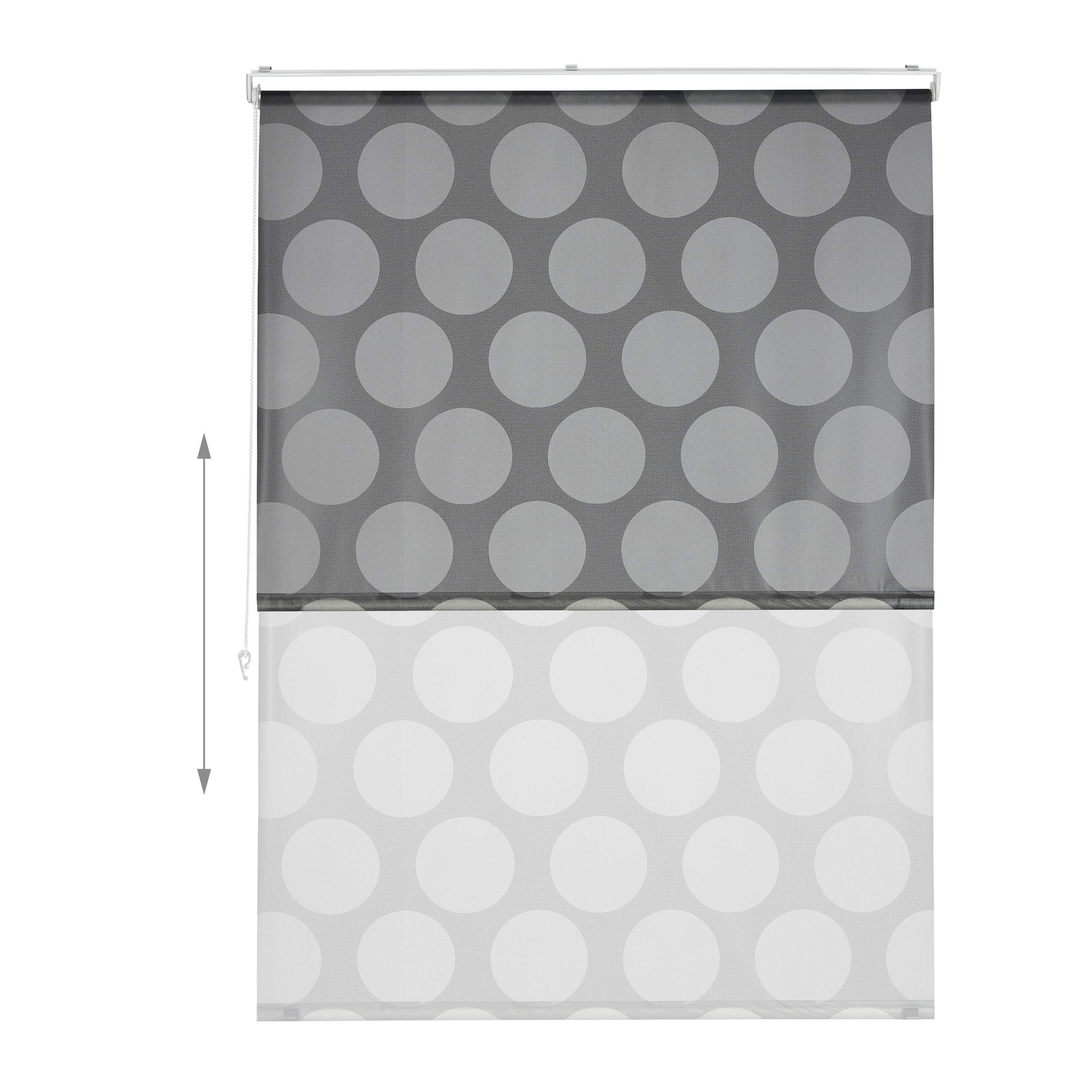 relaxdays-duschrollo-120x240-cm-seilzug-grau-punkte image 6