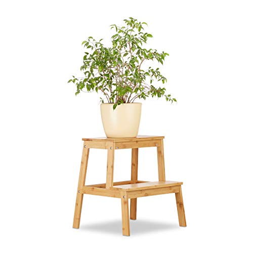 relaxdays-bambus-blumenhocker-2-stufen-natur-47-x-42-x-42-cm image 8