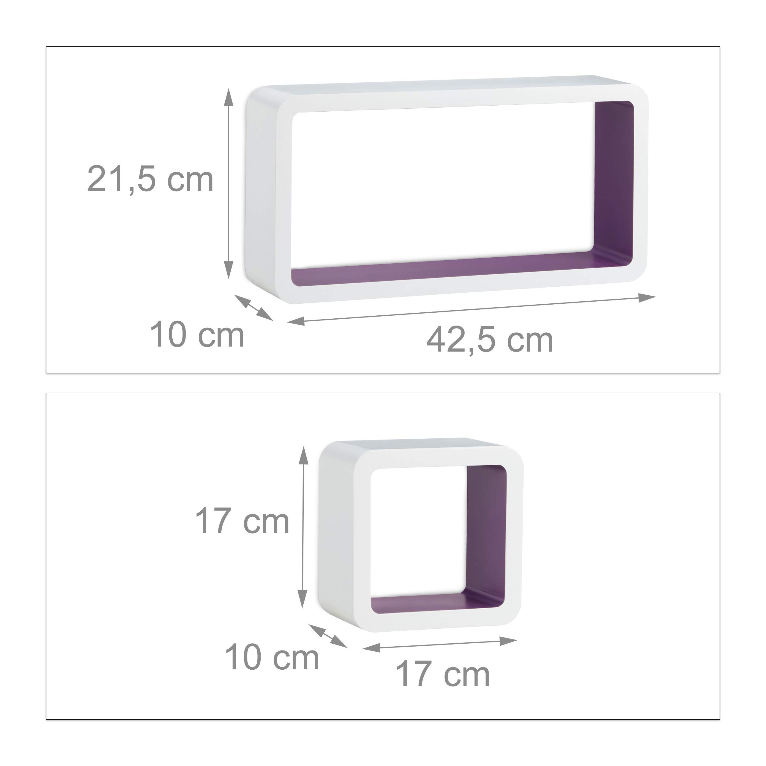 relaxdays-cube-regal-3er-set-freischwebend-wei-violett-mdf image 3