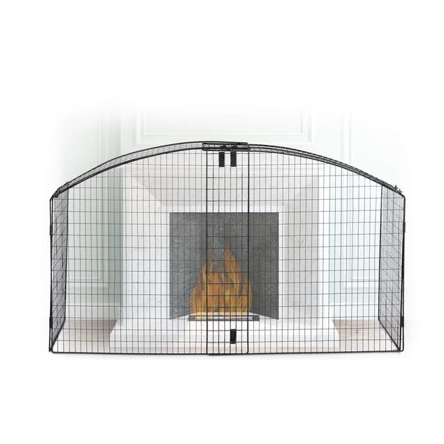 relaxdays-kaminschutzgitter-rund-metall-schwarz-absperrgitter-max-160-cm-breit image 1