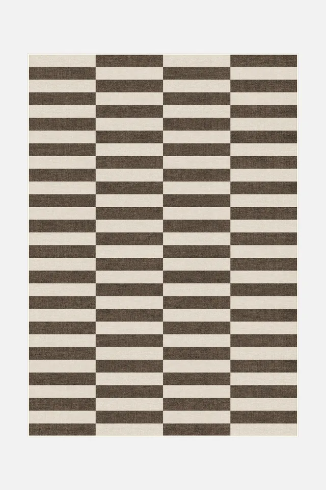 teppana-nuri-braun-teppich-waschbar-geometrisch image 1