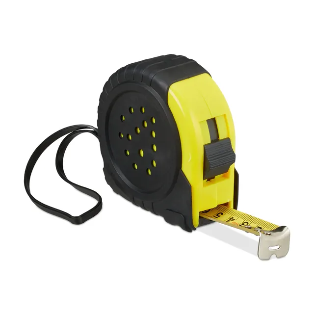 relaxdays-ma-band-10m-profi-bandma-metall-schwarz-gelb image 1