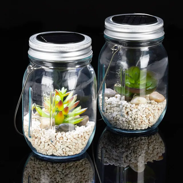 relaxdays-solarlampe-glas-2er-set-4-leds-kaltwei-transparent image 1