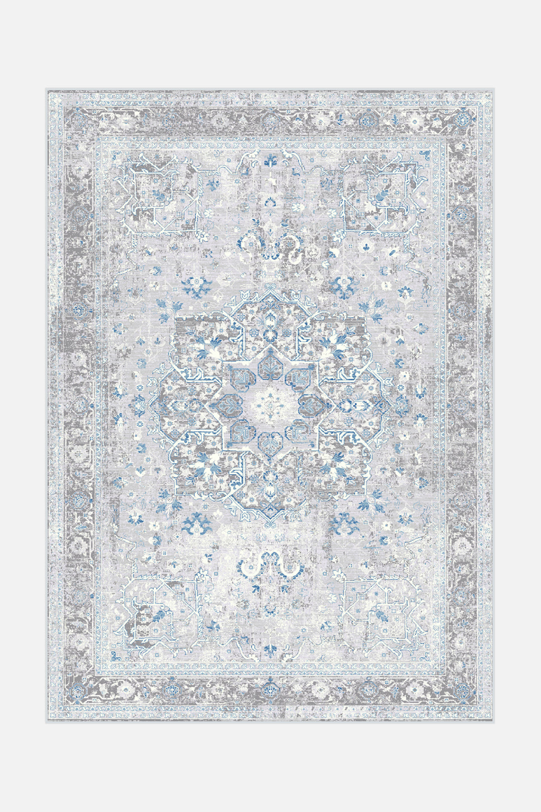 teppana-marie-vintage-teppich-waschbar-blau-gr-n-grau image 1