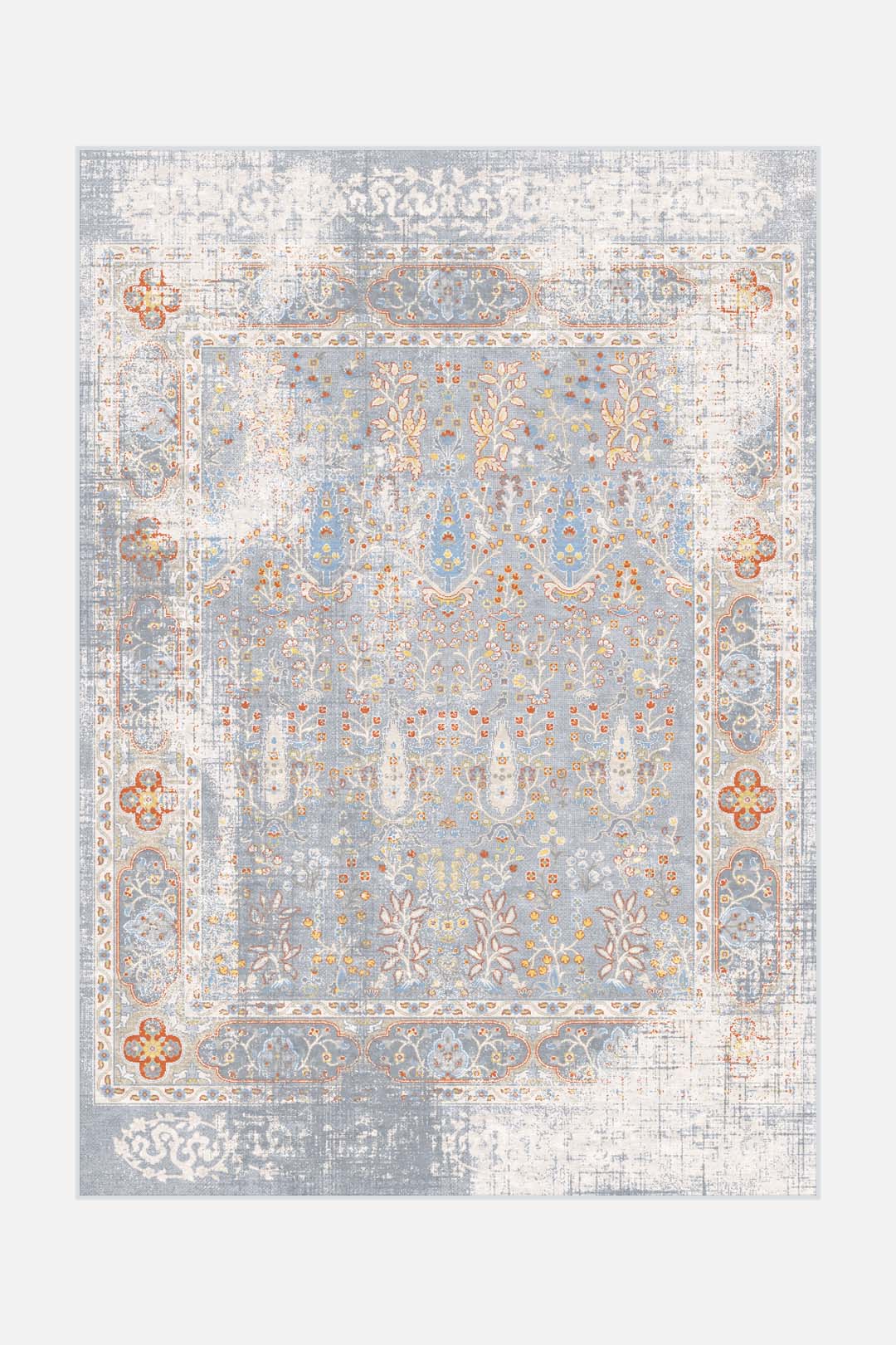 teppana-lena-ziest-teppich-waschbarer-indoor-teppich-floral-grau image 1
