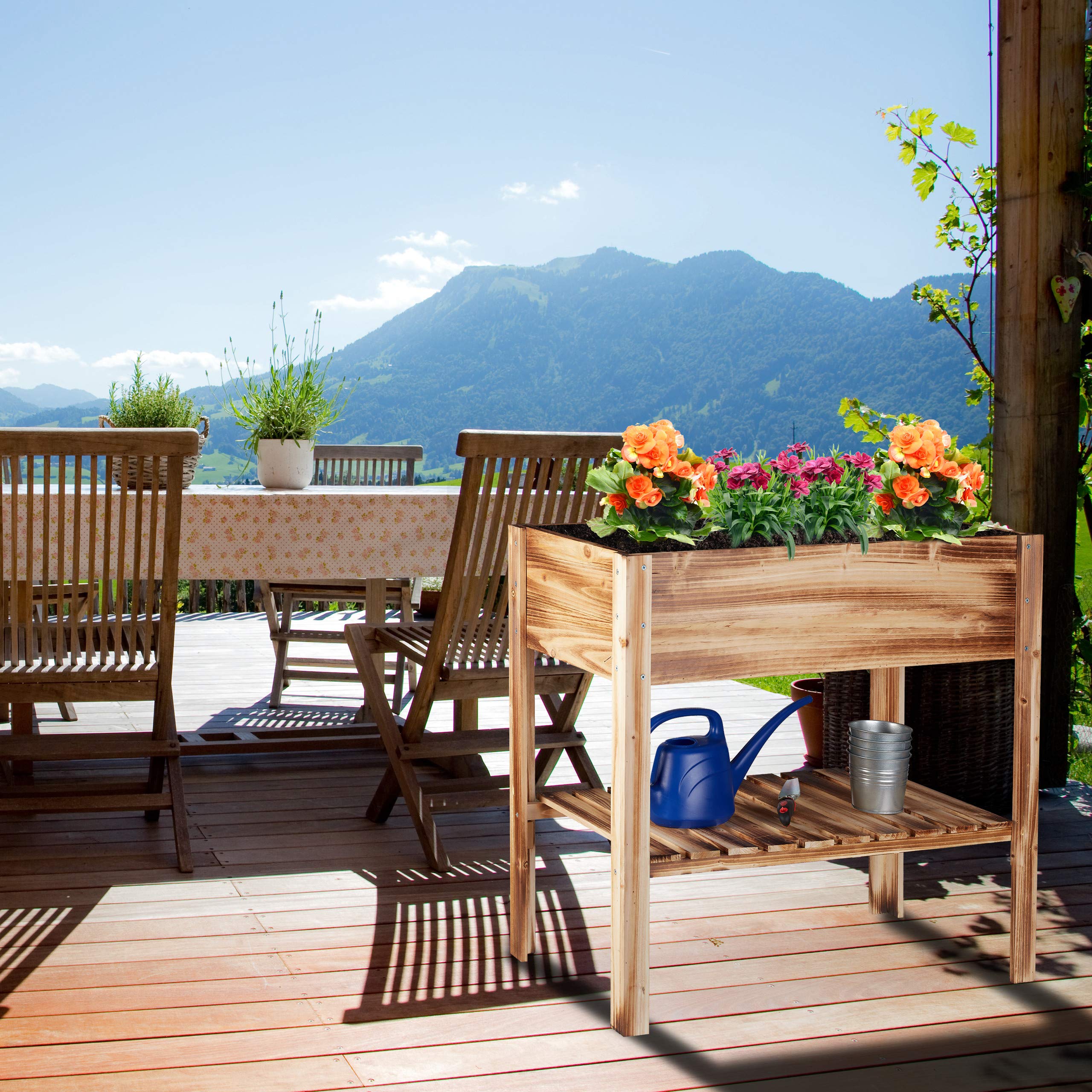 relaxdays-hochbeet-holz-ablagefach-pflanzkasten-f-r-balkon-terrasse-garten-kr-ut image 2