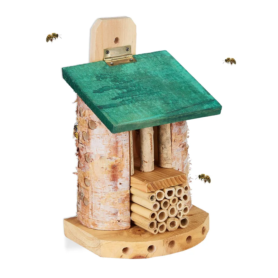 relaxdays-insektenhotel-nisthilfe-holz-25-x-15-x-11-5-cm-natur-gr-n image 1