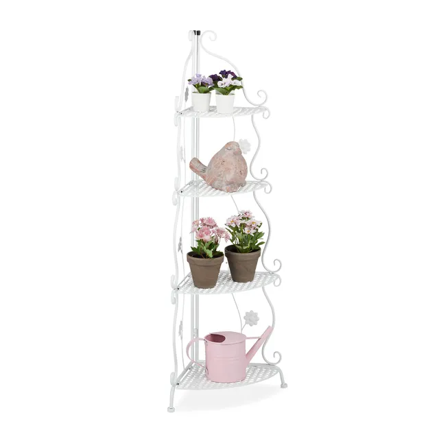 relaxdays-blumenregal-metall-4-stufig-wei-113-5-x-31-x-31-cm-eckregal image 1