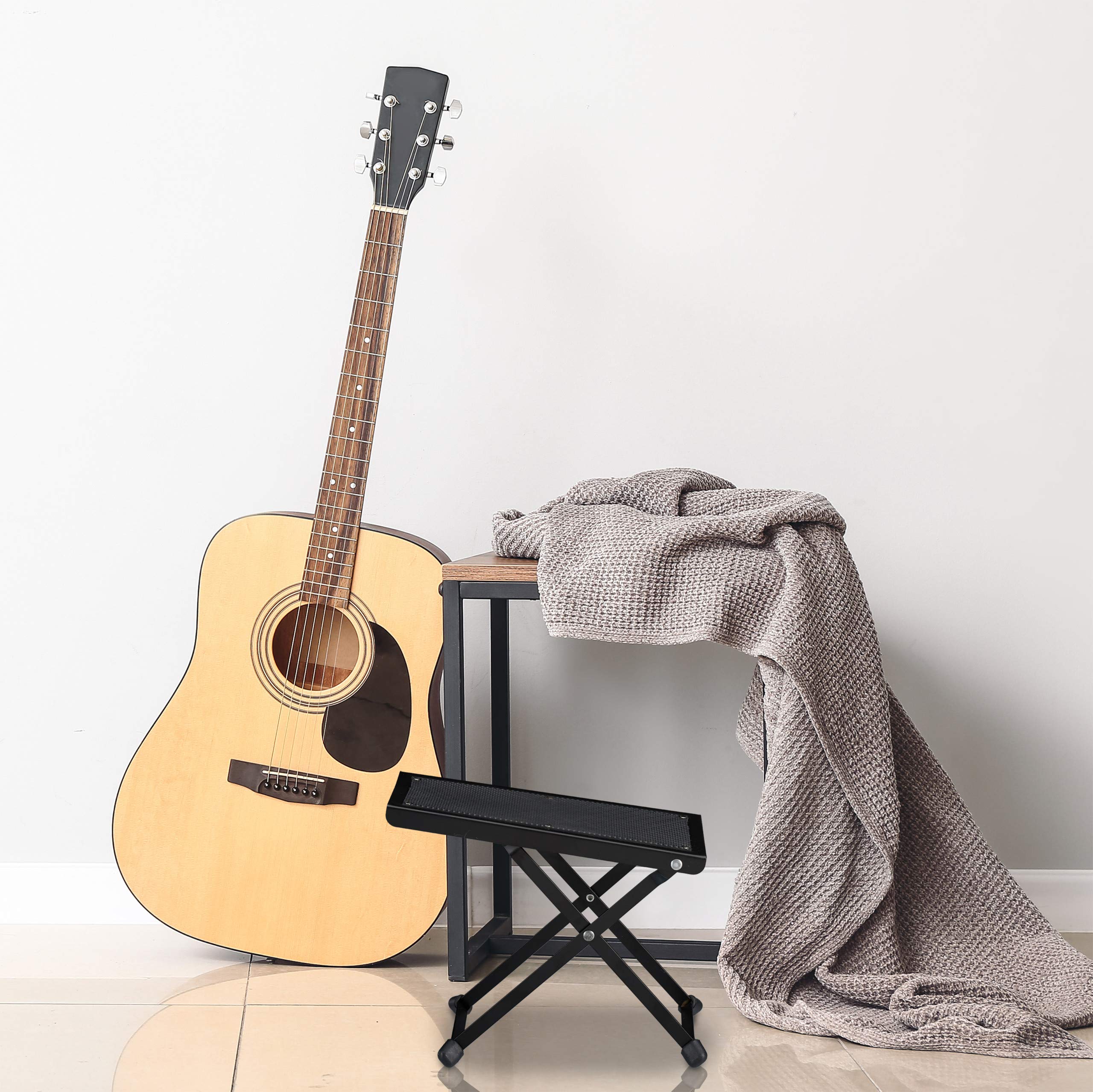 relaxdays-gitarren-fu-bank-faltbar-schwarz-4-h-hen image 2