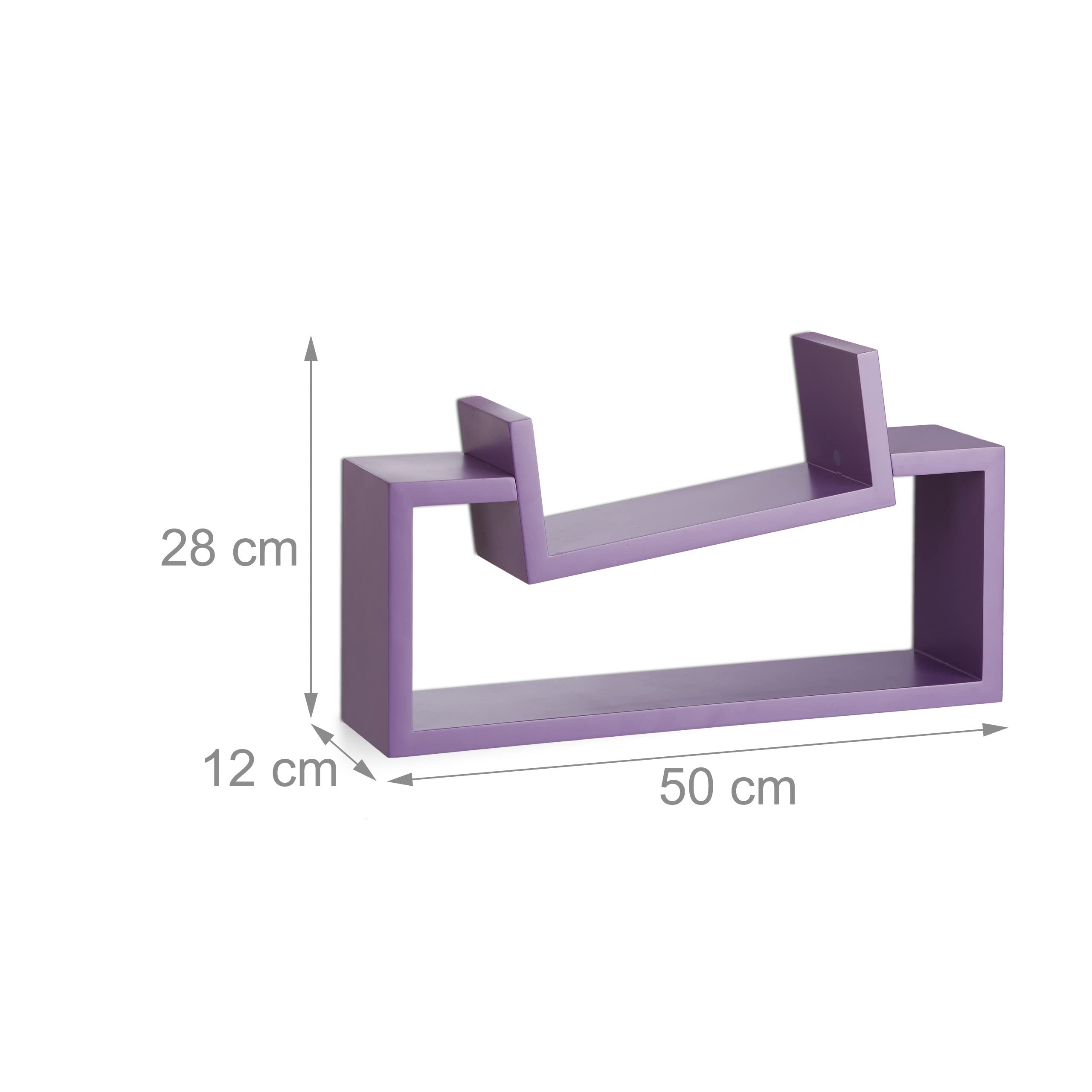 relaxdays-wandregal-2er-set-u-form-violett-50-cm-wandboard-holz image 3